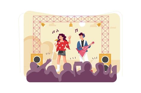 Premium Vector Open Air Concert Illustration