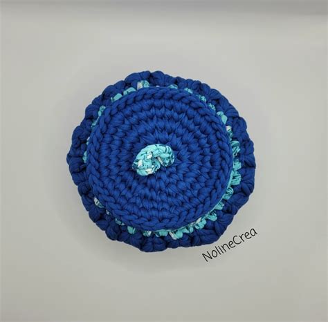 Corbeille De Rangement Bleu Panier De Rangement Au Crochet Bleu Avec