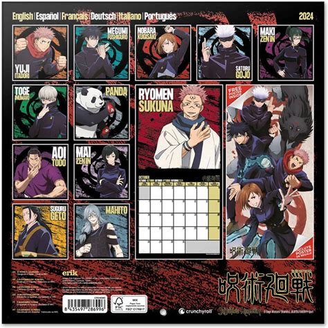 Jujutsu Kaisen Square Calendários de parede 2024 Compre em