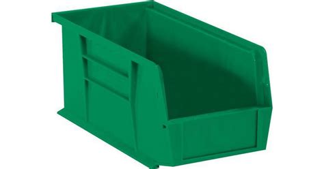 Box 10 7 8 X 5 1 2 X 5 Plastic Stack And Hang Bin Box Green Green