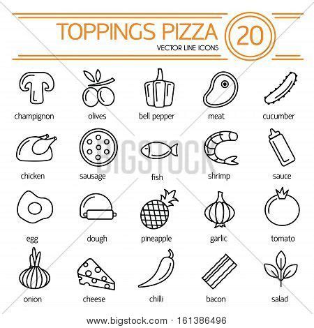 Set Icons Pizza Vector & Photo (Free Trial) | Bigstock