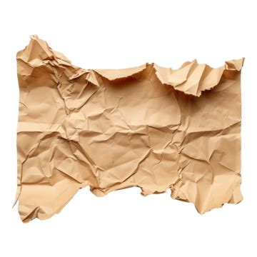 Decor Ripped Crumpled Brown Paper Ripped Brown Beige PNG Transparent