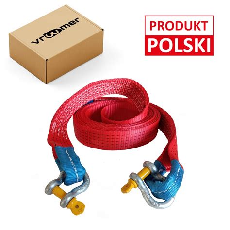 Linka Lina Holownicza 5m 7500 KG PRODUKT POLSKI Vr Red Tow Rope 7500 Za