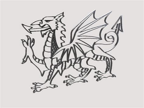 Welsh Dragon Svg Png Stl 2d And 3d Model Direct Download Wales Cad