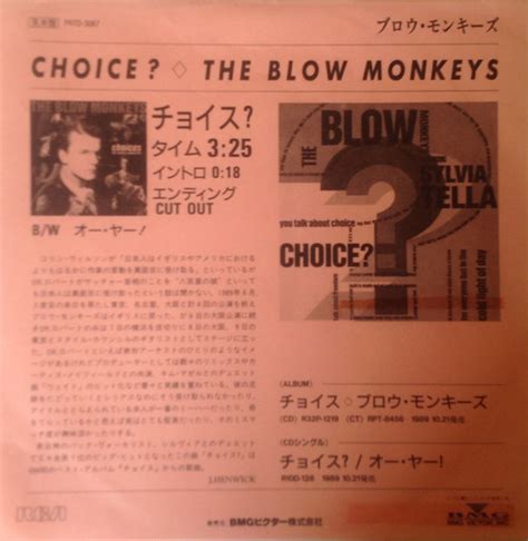 The Blow Monkeys Featuring Sylvia Tella Choice 1989 Vinyl Discogs