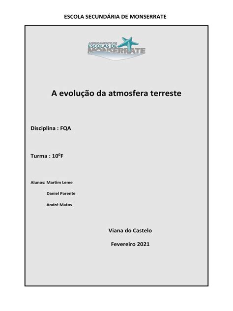 A Evolucao Da Atmosfera Terreste 1 Pdf