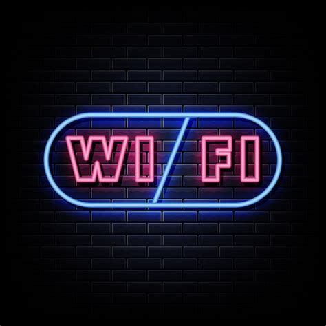 Premium Vector Wifi Neon Signs Style Text