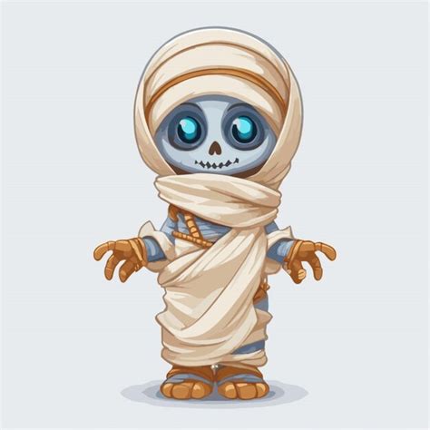 Premium Vector Halloween Mummy Character Vector On A White Background