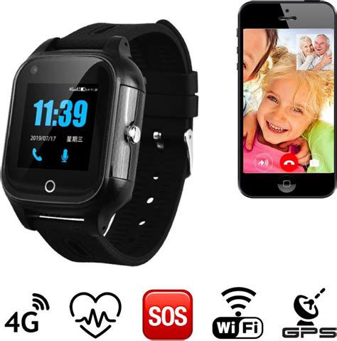 Montre Gps Senior Health Tracker Sos G Aqua Wifi Appel Vid O Zwart