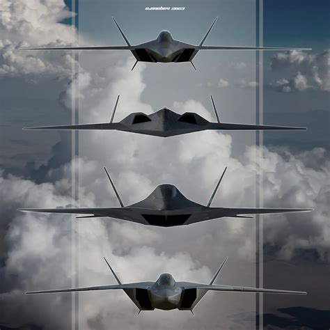 Four Fighter Jets Flying Above Clouds