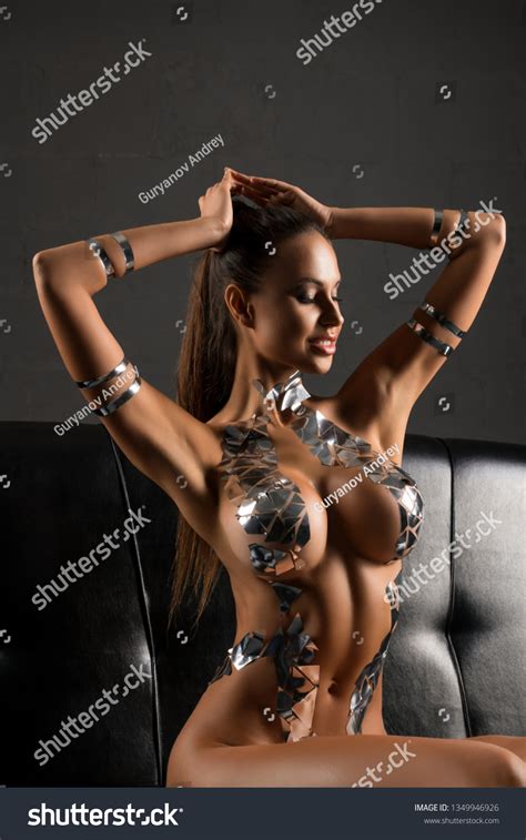 Gorgeous Nude Girl Silver Tape Bodyart Stock Photo 1349946926 Shutterstock