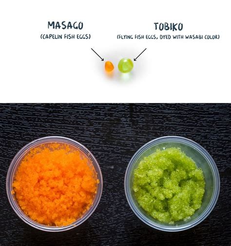 fish eggs, masago, tobiko