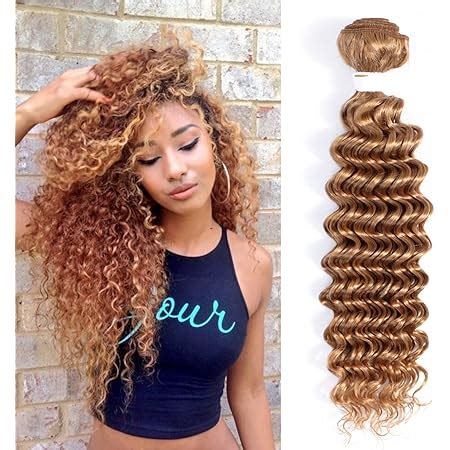 Amazon Remy Hair Human Hair Bundles Honey Blonde Deep Wave