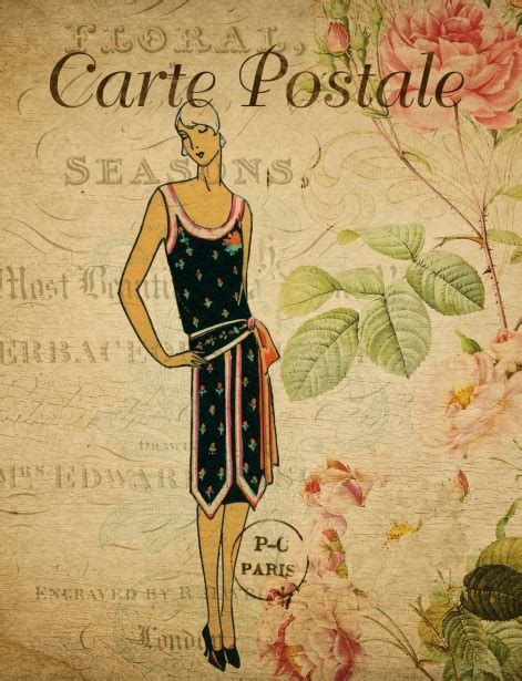 Vintage Fashion Floral Postcard Free Stock Photo Public Domain Pictures