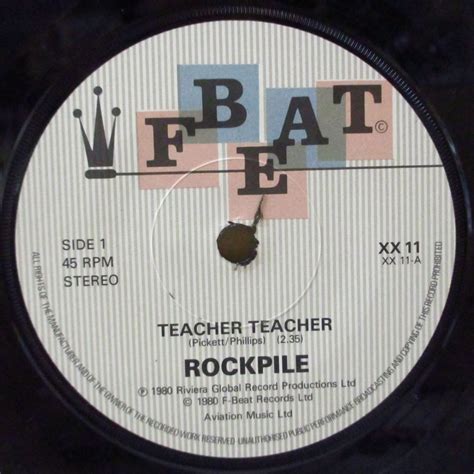 Rockpile ロックパイル Teacher Teacher Uk オリジナル 7マット紙固紙折り返しジャケ