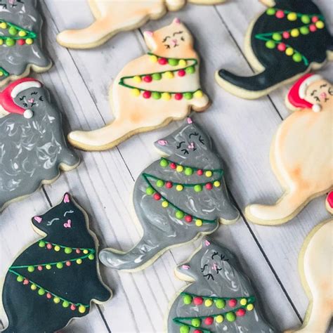 Christmas Cats Christmas Cookies Christmas Cookies Decorated Cute