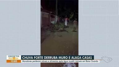 Gazeta Meio Dia edição regional Temporal derruba muro e alaga casas