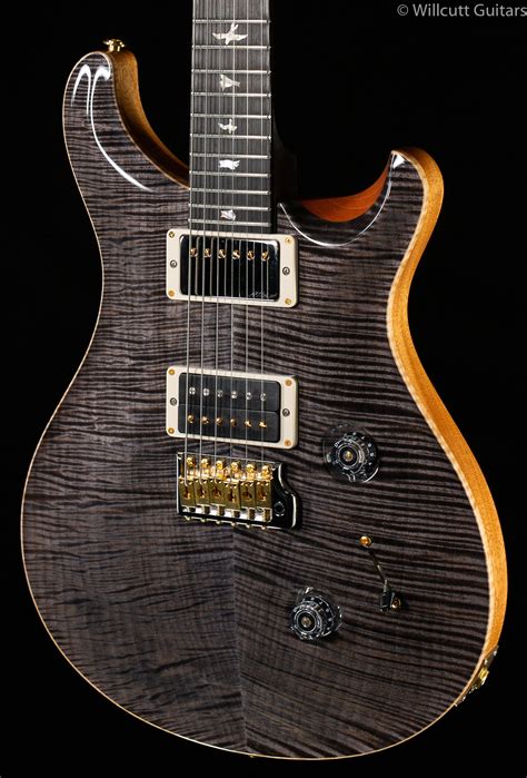 Prs Wood Library Custom 24 Fatback Faded Grey Black Artist Top Flame