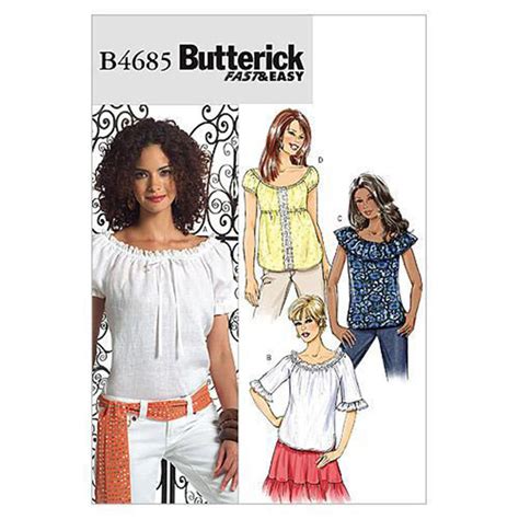 Butterick Sewing Pattern B4685 Misses Tops White