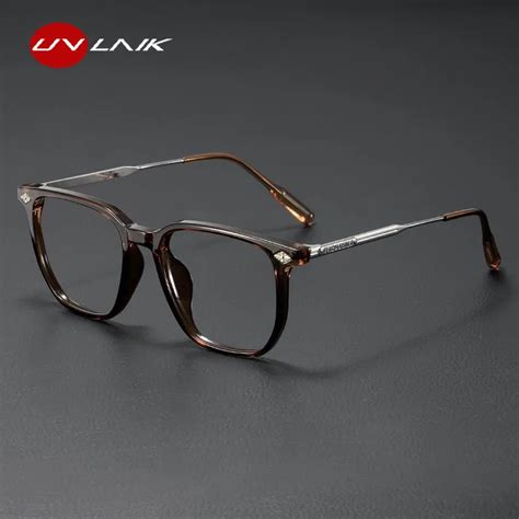 Uvlaik Fashion Optical Anti Blue Light Glasses Frame Women Men Business Large Square Eyeglasses