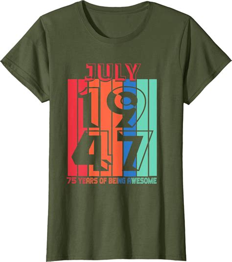 February 1947 Gifts 75 Year Of Being Awesome Limited Edition T Shirt