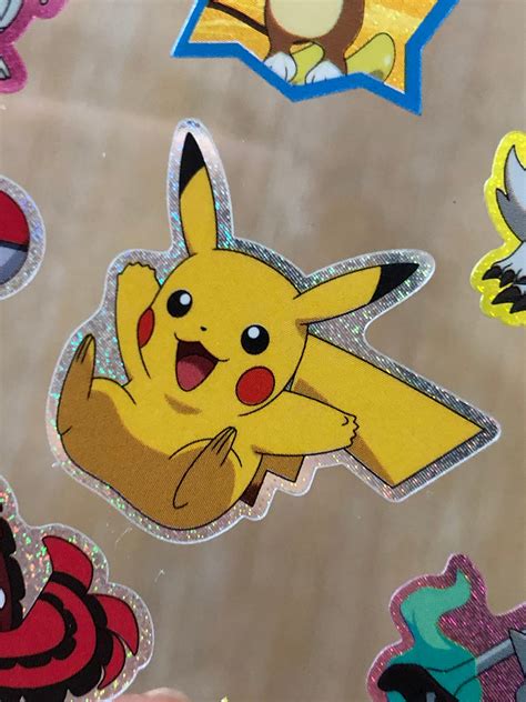 X Pokemon Holographic Sticker Sheet Pikachu Etsy