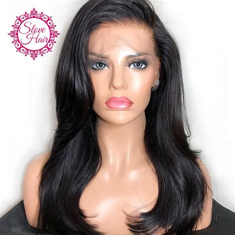 Straight Wig Remy Peruvian Lace Front Human Hair Wigs For Women Black Color Soft And Silky