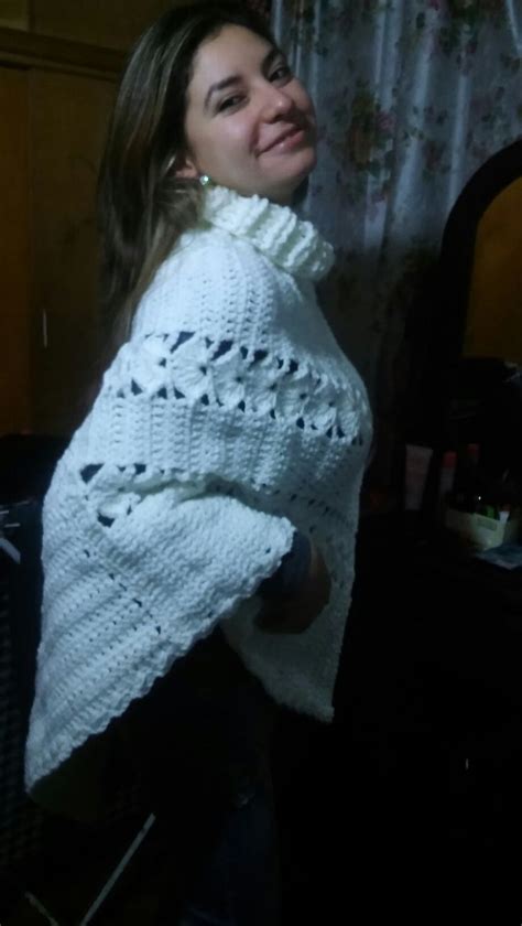 Poncho con dos rectángulos y cuello tortuga Poncho Cuello Proyectos