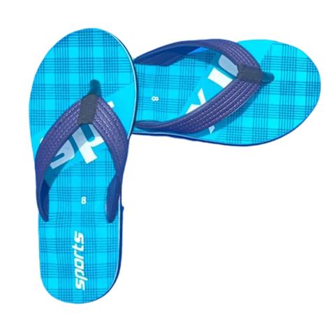 Fancy Printed Sky Blue Men Flip Flop Sleeper Size 8 Number At Rs 95