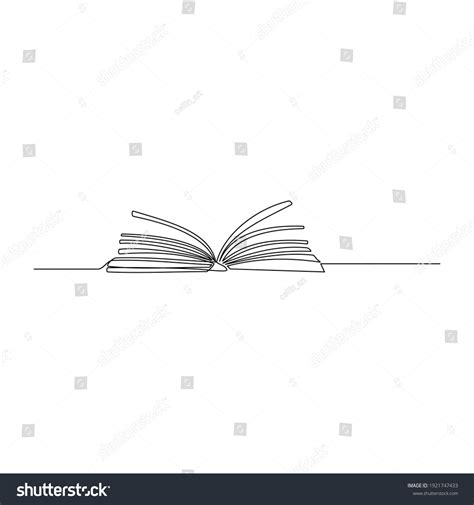 Line Drawing Open Book Vector Illustration Stock Vector (Royalty Free ...