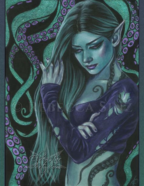 Kraken Tentacles Elf Fantasy Art Prints ElvenstarArt