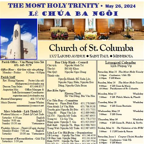 Sunday Bulletin May Church Of Saint Columba