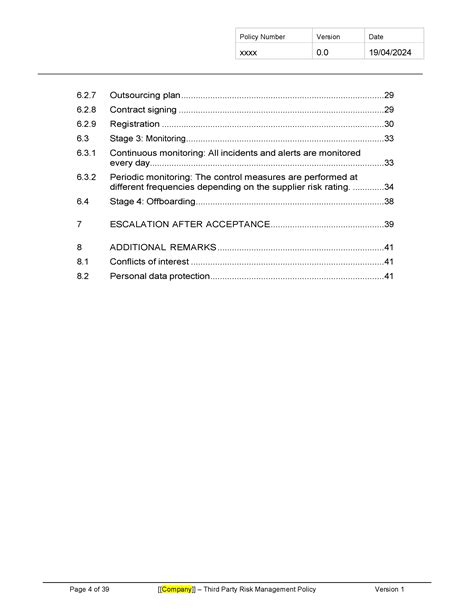 Third Party Risk Management Policy Template Banking And Fintech