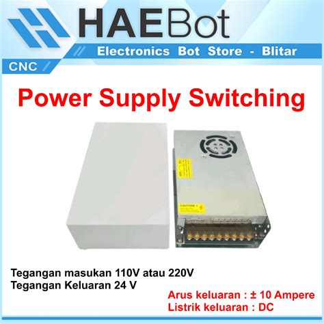 Jual HAEBOT Power Supply Switching 24V 10A DC PSU Jaring 110 220 VAC