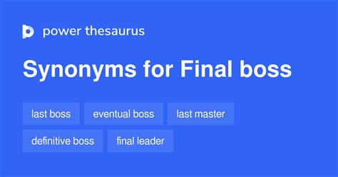 Final Boss Synonyms 162 Similar Phrases