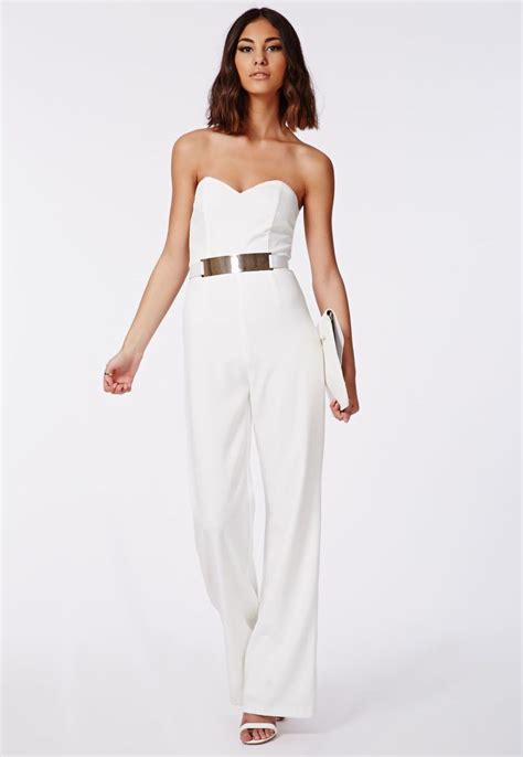 Bandeau Wide Leg Jumpsuit White Jumpsuit Jumpsuits For Women Womens Wide Leg Pants