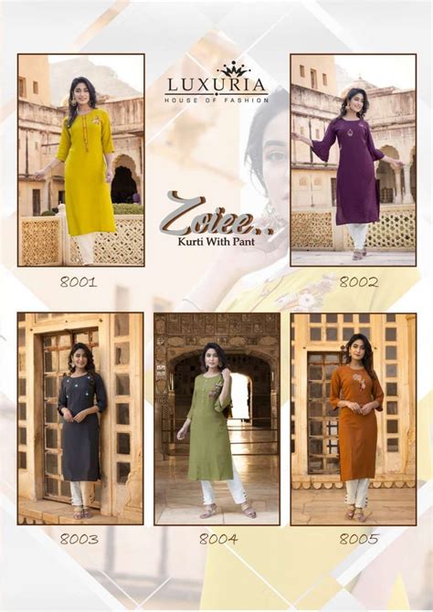 Luxuria House Of Fashion Present Zoiee Premium Rayon Kurti With Pant