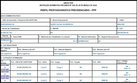 Modelo De Ppp Planilha Em Excel Instru Es De Preenchimento