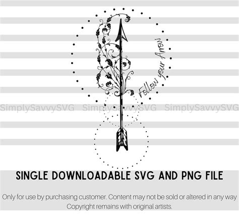 Follow Your Arrow Svg Png File Floral Elegant Archery Etsy