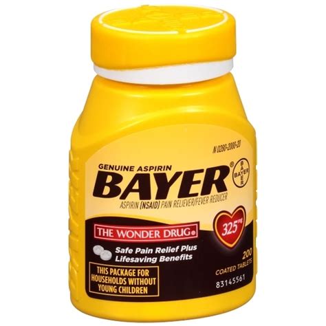 Bayer Aspirin 325 Milligram Coated Tablets Foodservicedirect