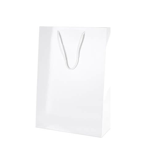 White glossy boutique bags - Medium Tall