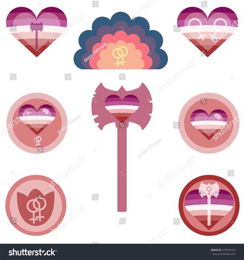 Lesbian Symbols Set Stock Vector Royalty Free 478745722 Shutterstock
