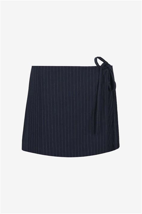 Ruby Milo Miniskirt Navy Pinstripe Slick Willys