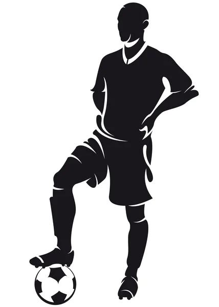 Vector Football Soccer Player Standing Silhouette — Stock Vector