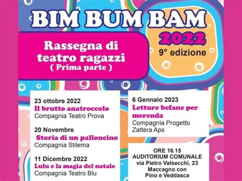 Torna La Rassegna Di Teatro Per Ragazzi Bim Bum Bam