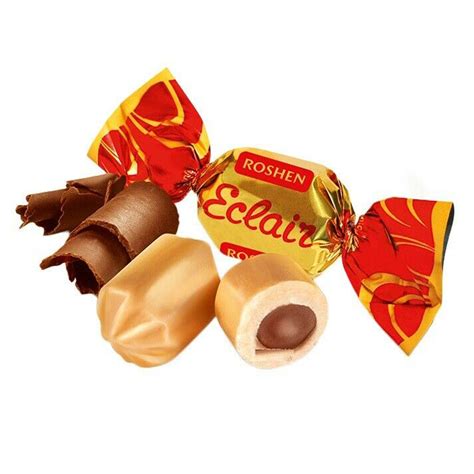 Конфета Мягкая Карамель с Шоколадной Начинкой Эклер, Рошен, 226г/ 0.5 ...