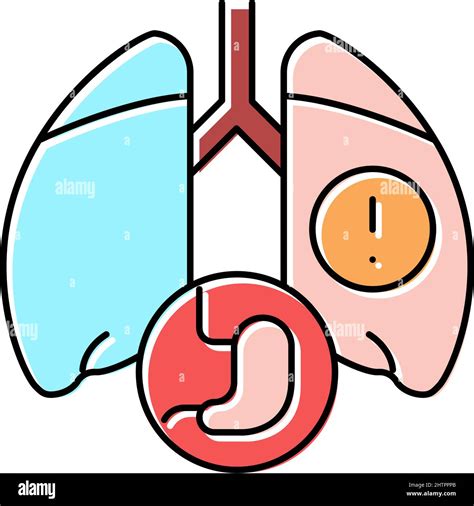 Lung Or Breathing Problems Color Icon Vector Illustration Stock Vector