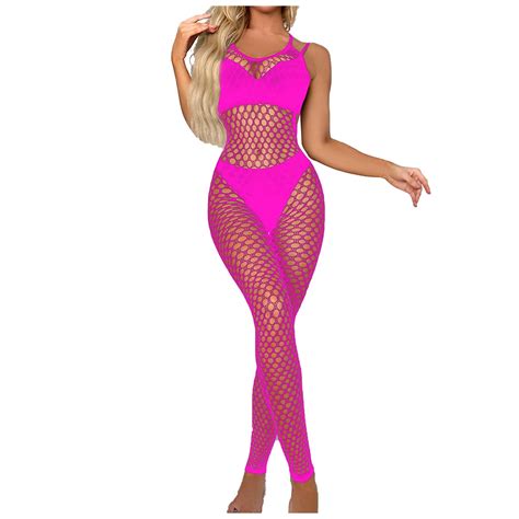 Ichuanyi Women Solid Lingerie Fishnet Crotchless Babydoll Bodysuits Nightwear Walmart