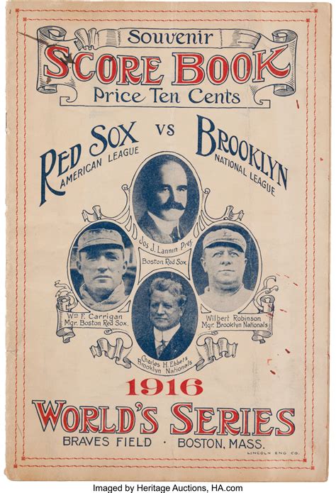 1916 World Series Program (Boston Red Sox).... Baseball | Lot #81932 ...