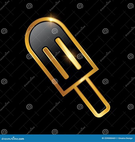 Golden Luxury Ice Cream Icon Stock Vector Illustration Of Abstract